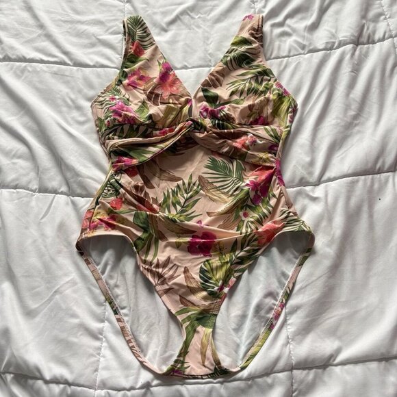 Urban Sea Other - Womens Floral Pink Green One Piece Bikini Swimsuit Summer Beach Resortwear